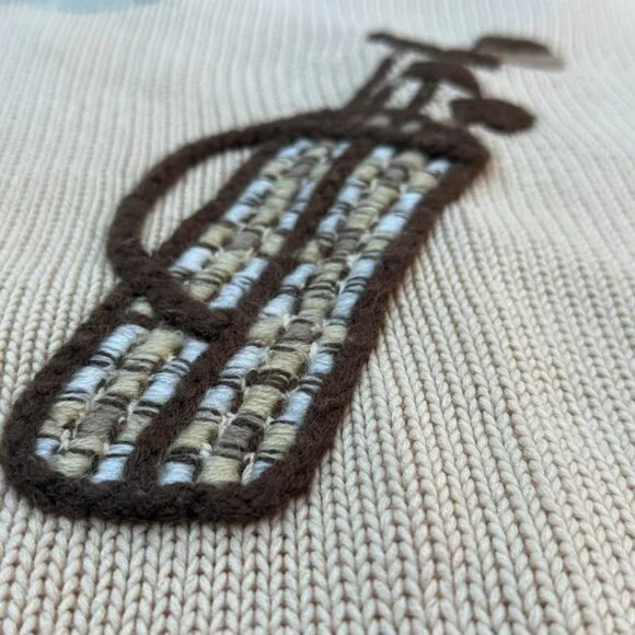 SOLD / AMAZING VINTAGE cream y2k LIZ CLAIBORNE GOLF knot knit cardigan! - Picture 6 of 8